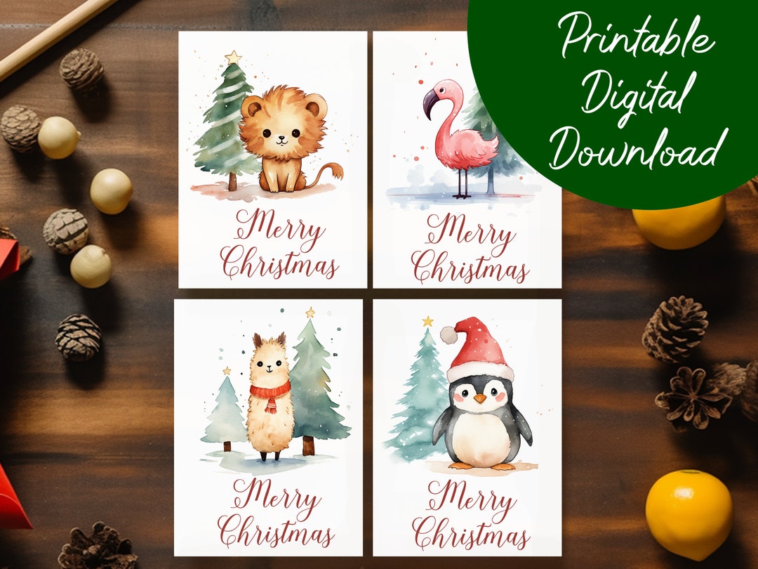 Printable Christmas Cards With Animels Printable Christmas Cards With Animels