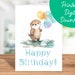 Otter Birthday Card | Instant Download, Kids Birthday Card, Printable ...