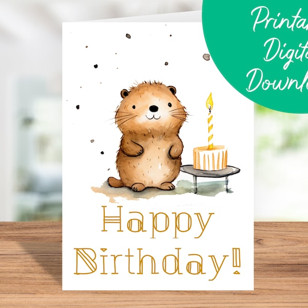 Beaver Card - Etsy