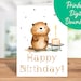 Beaver Birthday Card Instant Download, Kids Birthday Card, Printable ...