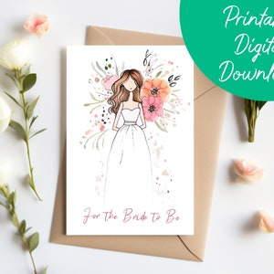 Cartão de chá de panela - download instantâneo para impressão | Futura noiva, cartão de noiva 5x7 para impressão, cartão para a noiva, presente de noiva, chá de casamento
