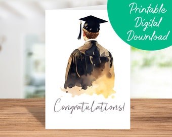 Graduation Congratulations Card | Instant Download, Printable 5x7 Last ...