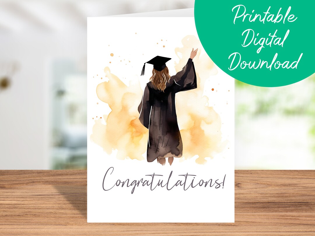 Graduation Congratulations Card | Instant Download, Printable 5x7 Last ...