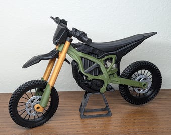 Mini Surron Ultra Bee-model: verzamelfiets op schaal 1:9 met functionele vering | 3D-geprint