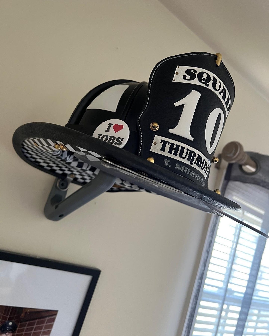 Fire Helmet Wall Mount Display Etsy