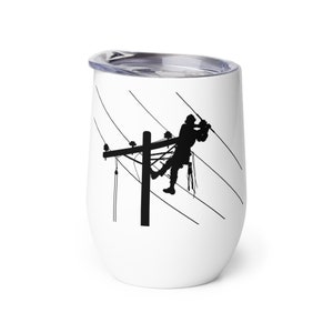 Lineman Stainless Steel Beer and Wine Tumbler - Perfect Gift for Powerline Workers