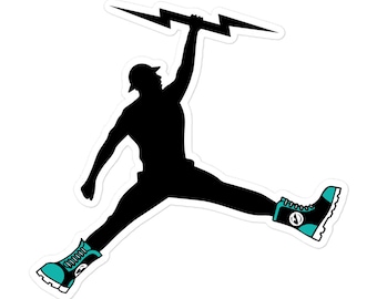 480 Electrician Jumpman Sticker, Hard Hats Sticker, Tool box & Water Bottle Stickers, Electrician Stickers, Funny Electrician Sticker, Decal