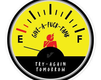 Give-A-F*ck Tank Hard Hat Stickers, Toolbox & Water Bottle Stickers, Lineman Stickers, Electrician Stickers, Decal for Hard Hat, Laptop