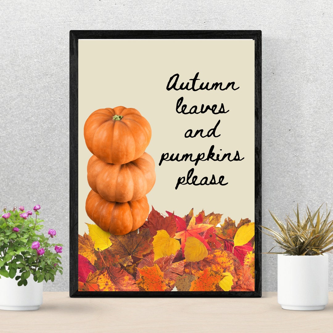 Autumn Vibes: Printable Pumpkin Wall Art Fall Decor Rustic - Etsy