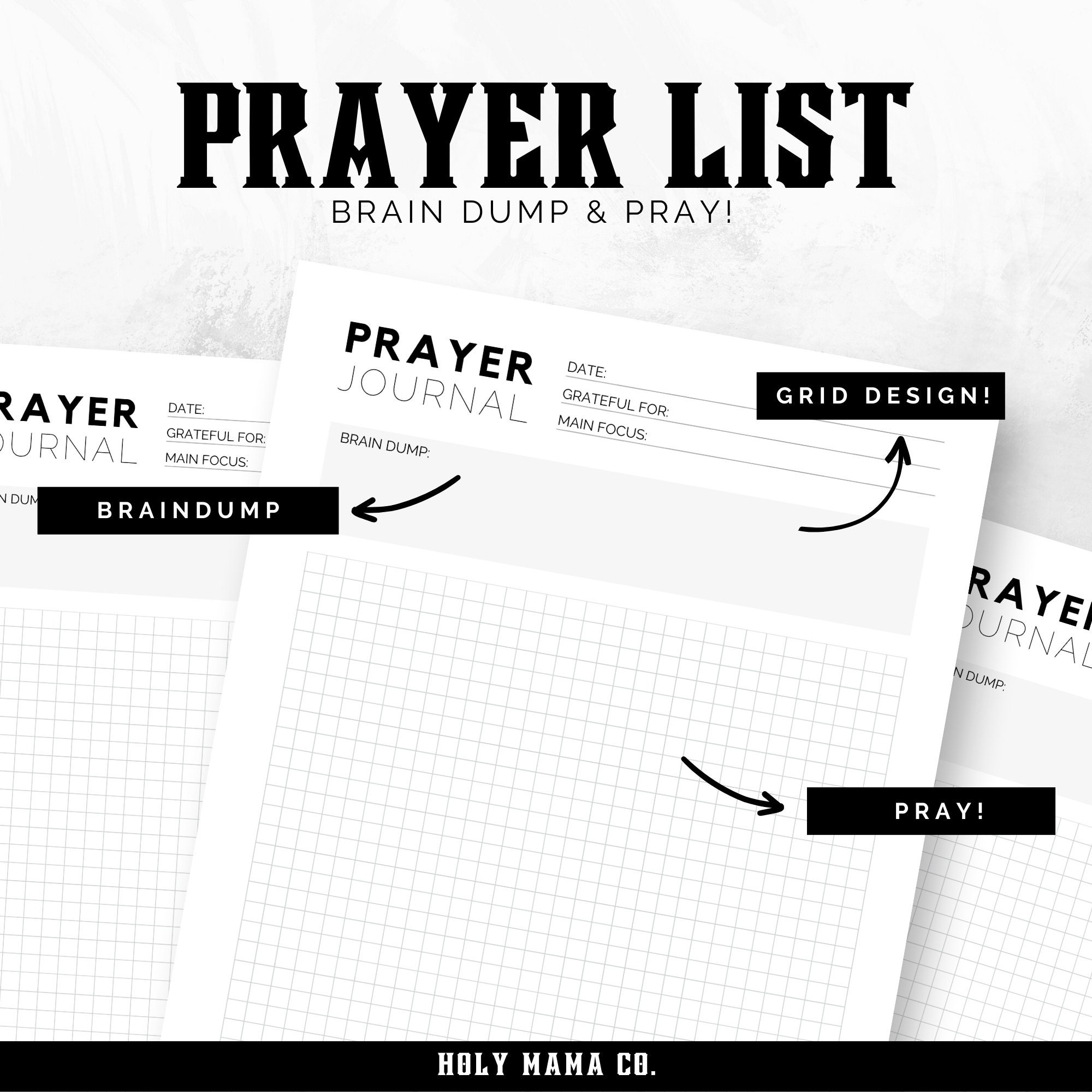 Minimal Prayer Journal, Grid Printable Prayer Log, Minimal Prayer ...