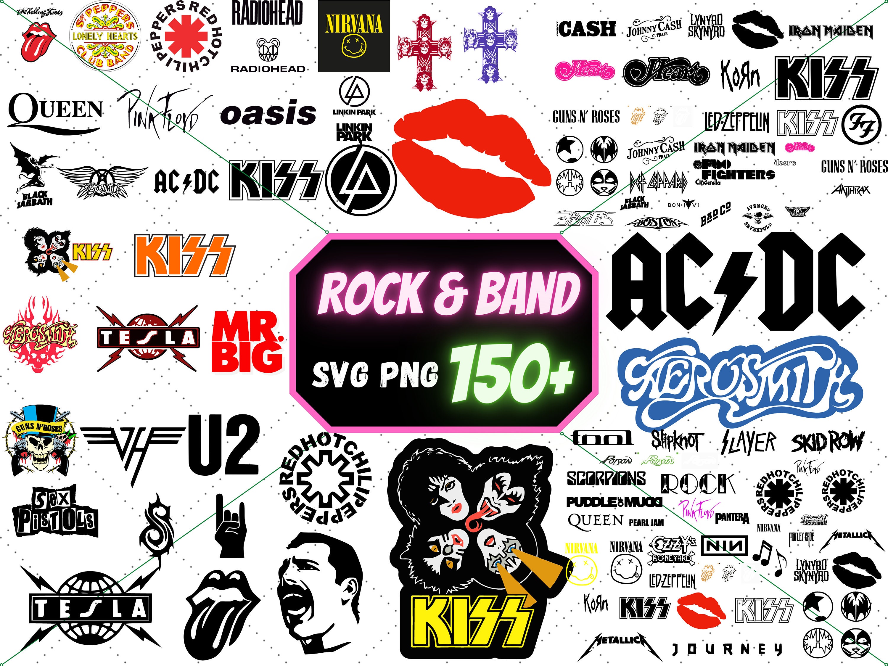 150 ROCK BAND SVG Freddie Mercury Rock Clipart Rock Band Etsy Ireland