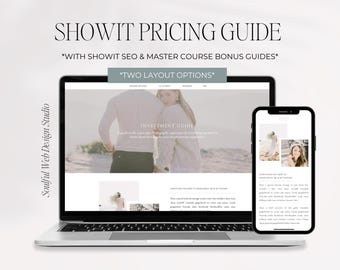 Showit Pricing Guide | Showit Photography Pricing Template | Showit Investment Guide | Photography Price Template | Showit Addon