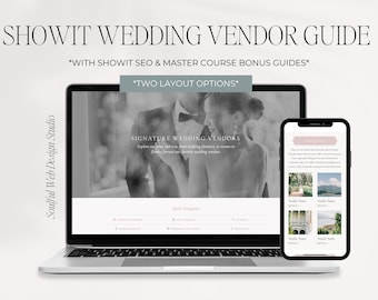 Showit Wedding Vendor Guide | Wedding Vendor Recommendations | Showit Wedding Vendor Template | Showit Addons | Wedding Photography Template