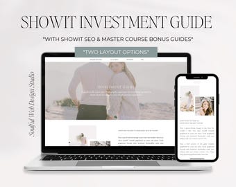 Showit Investment Guide | Showit Photography Pricing Template | Showit Investment Guide | Photography Price Template | Showit Addon