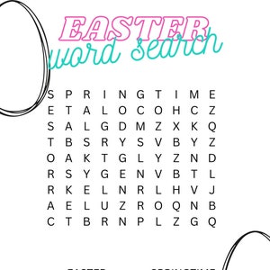 Easter Word Search - Instant Download
