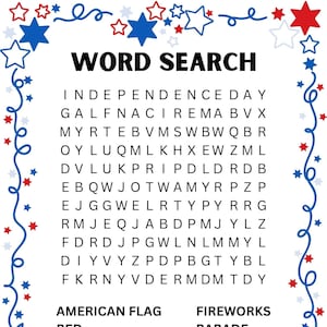 4th of July Word Search - Instant Download