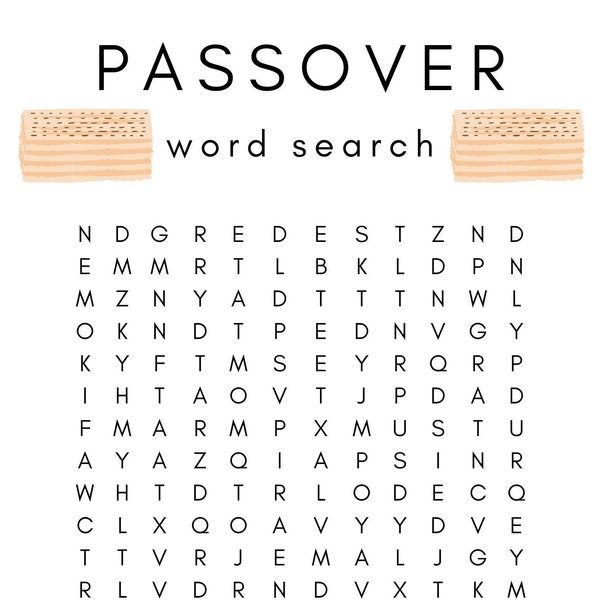 Passover Word Search - Instant Download