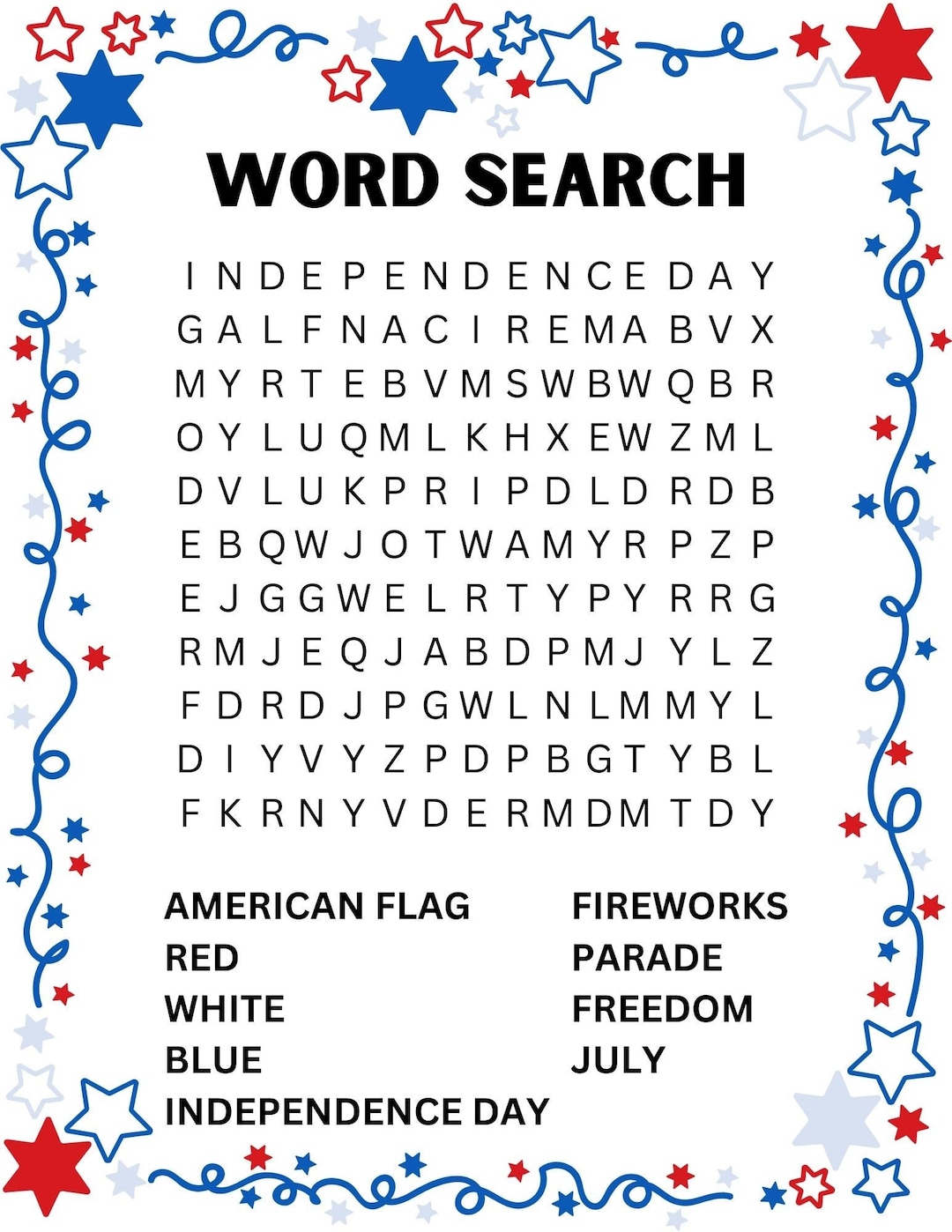 words for july 4th