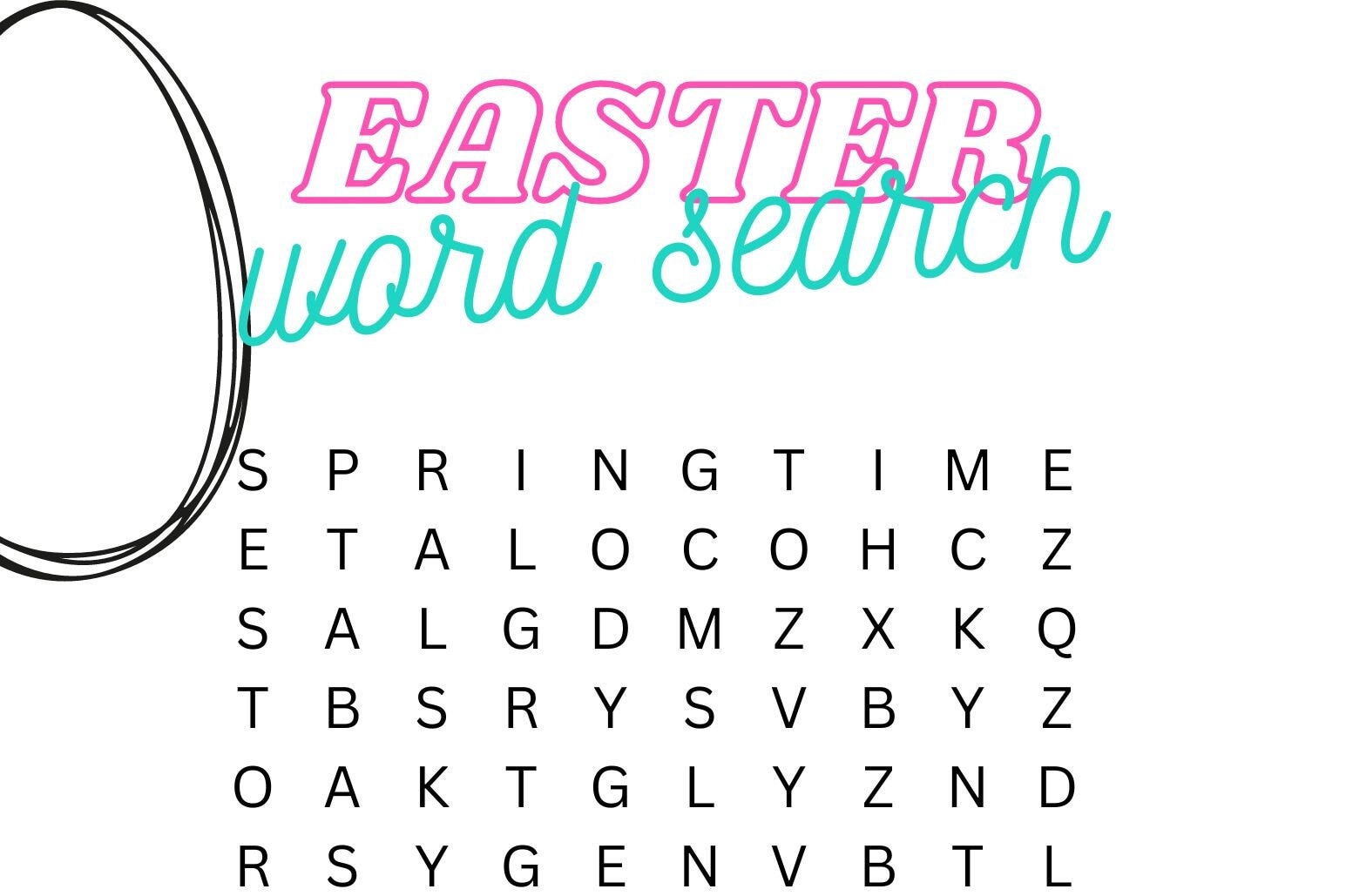 Easter Word Search - Instant Download - Etsy