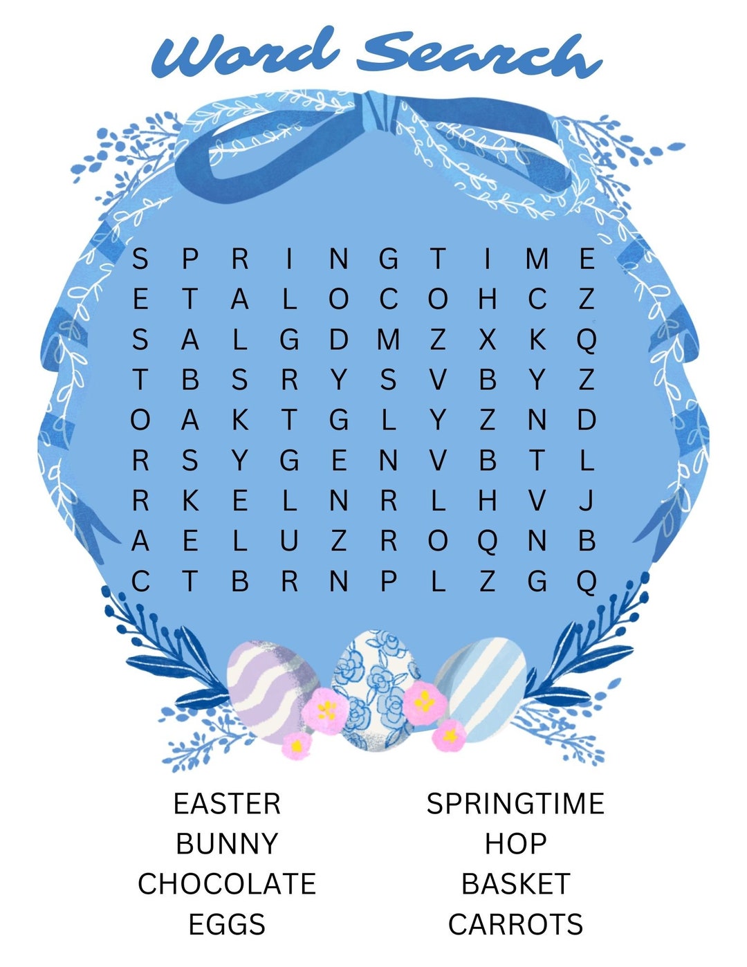 Easter Word Search Instant Download - Etsy