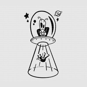 Buitenaardse ontvoering SVG afbeelding, UFO sci-fi tshirt afbeelding voor Cricut