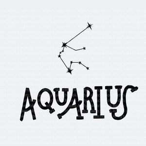Waterman astrologisch teken SVG, met de hand getekend, midcentury modern lettertype, voor cricut of sublimatie afdrukken