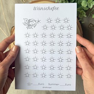 Challenge Wünschefee Wunsch A5 - Sparchallenge - 300g Papier - Umschlagmethode - Budgetplanung - Budgetplaner - minimalistisch