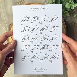 1000 Euro Challenge A5 - Sparchallenge - 300g Papier - Umschlagmethode - Budgetplanung - Budgetplaner - Tracker - minimalistisch