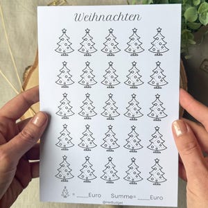 Challenge Weihnachten A5 - Sparchallenge - 300g Papier - Umschlagmethode - Budgetplanung - Budgetplaner - minimalistisch