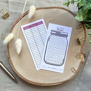 Challenge Sparglas A6 - 250g Papier - Umschlagmethode - Budgetplanung - Budgetplaner - Tracker - minimalistisch - Rücklage