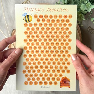 Challenge „Fleißiges Bienchen“ Kleingeldchallenge A5 - Sparchallenge - 300g Papier - Umschlagmethode - Budgetplanung - Budgetplaner