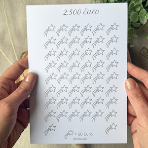 2500 Euro Challenge A5 - Sparchallenge - 300g Papier - Umschlagmethode - Budgetplanung - Budgetplaner - Tracker - minimalistisch