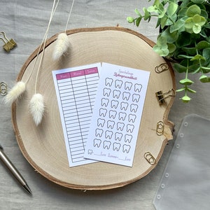 Challenge Zahngesundheit A6 - 250g Papier - Umschlagmethode - Budgetplanung - Budgetplaner - Budgettracker - sparen - minimalistisch