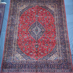 Hand Knotted Persian Red Wool Rug 10x13 ft: Vintage Afghan Rug