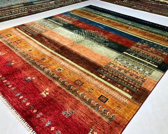 8x10 Tree of Life Gabbeh Area Rug - Tribal Multicolor Hand Knotted Wool ...
