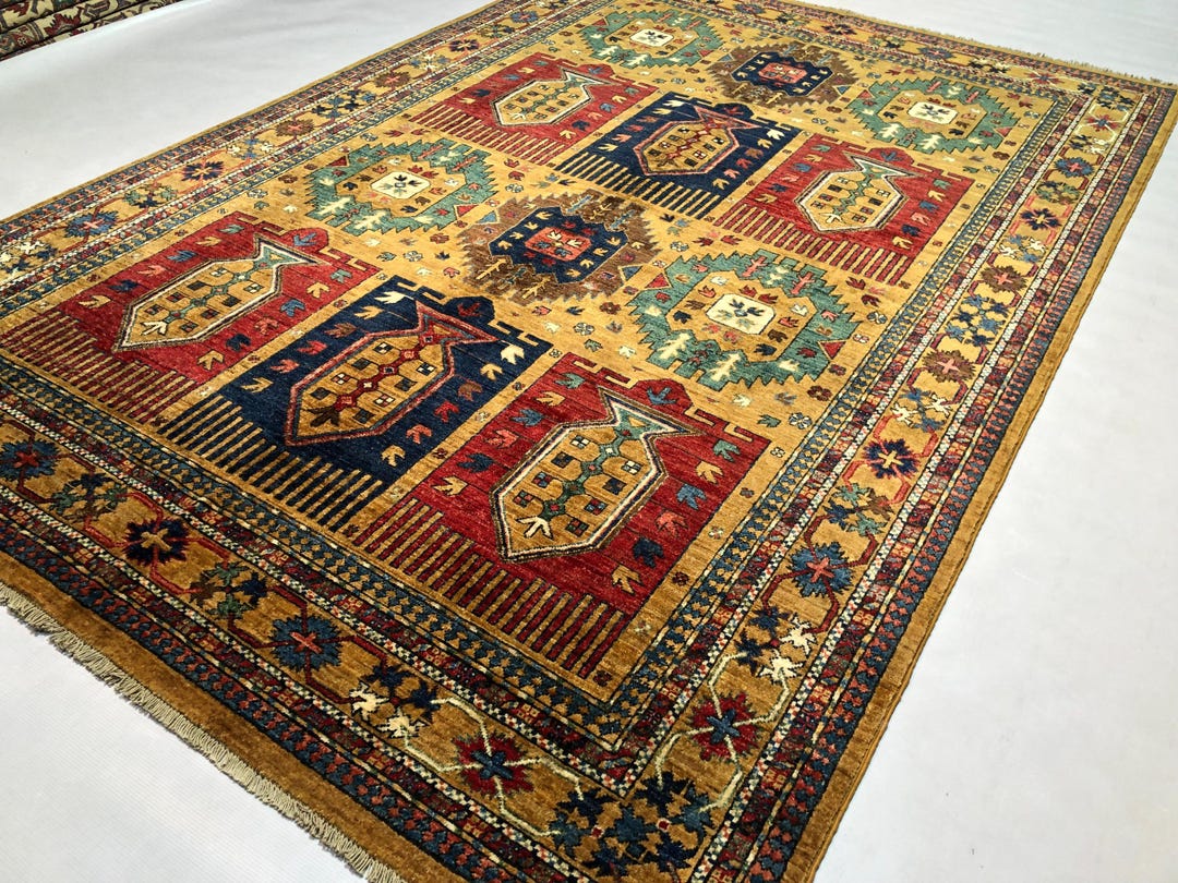 Waziri Rug Handmade Afghan Waziri Wool Rug 6x9: Rusty Bronze Oriental Rug - Etsy