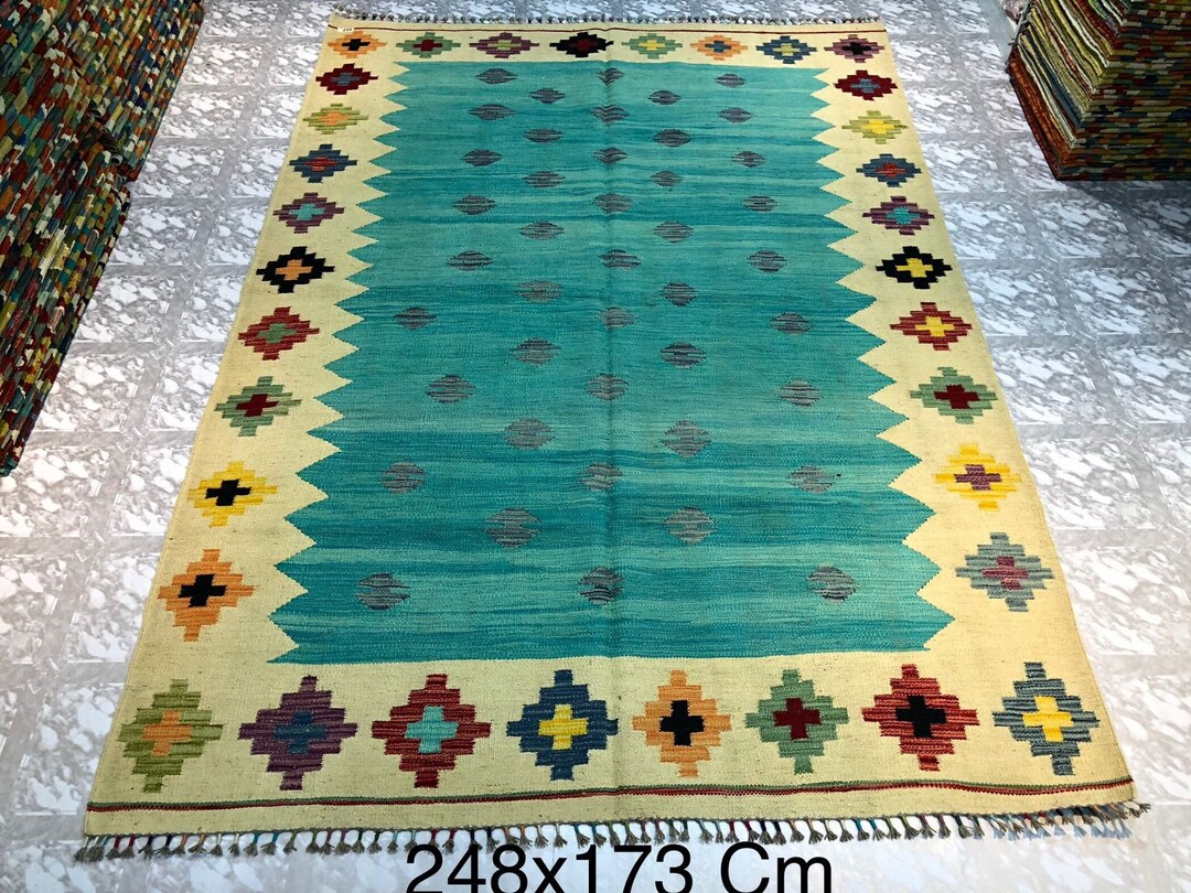 Handwoven Vintage Kilim Rug Afghan Kilim Rug 6x8 Kilim Rug Etsy