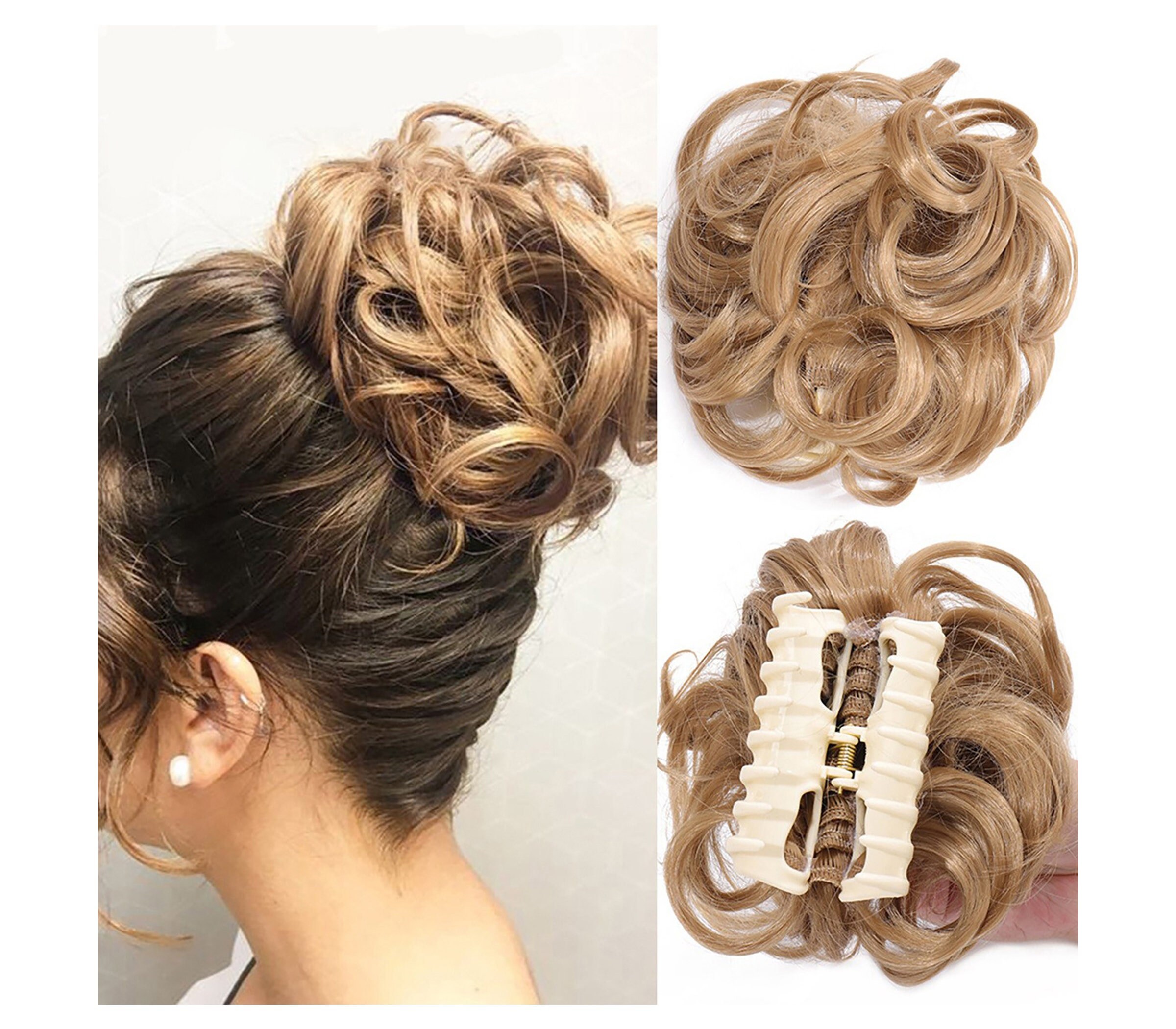 Messy Bun Clip in Hairpiece Hair Extension Tousled Updo Hair Etsy