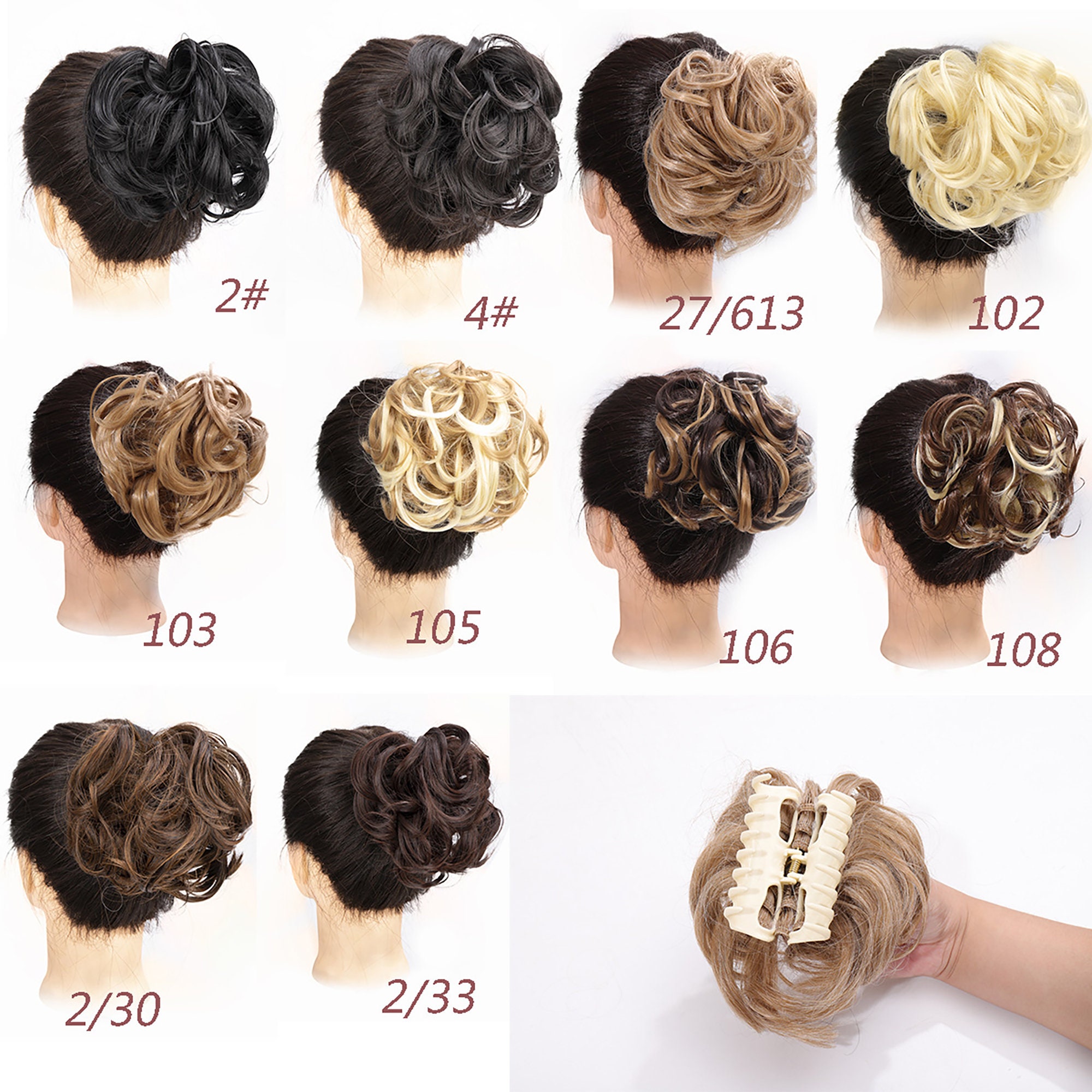 Messy Bun Clip in Hairpiece Hair Extension Tousled Updo Hair Etsy