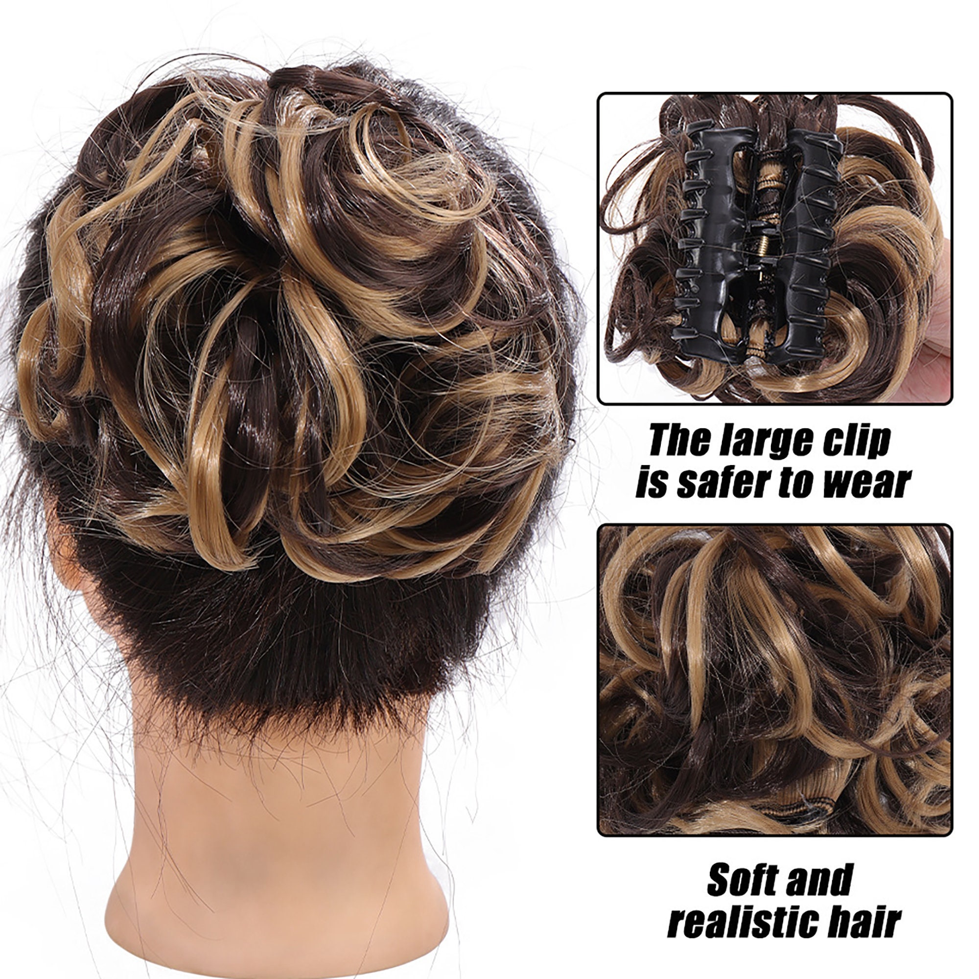 Messy Bun Clip in Hairpiece Hair Extension Tousled Updo Hair Etsy