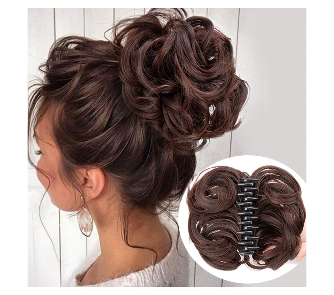 Messy Bun Clip in Hairpiece Hair Extension Tousled Updo Hair Etsy