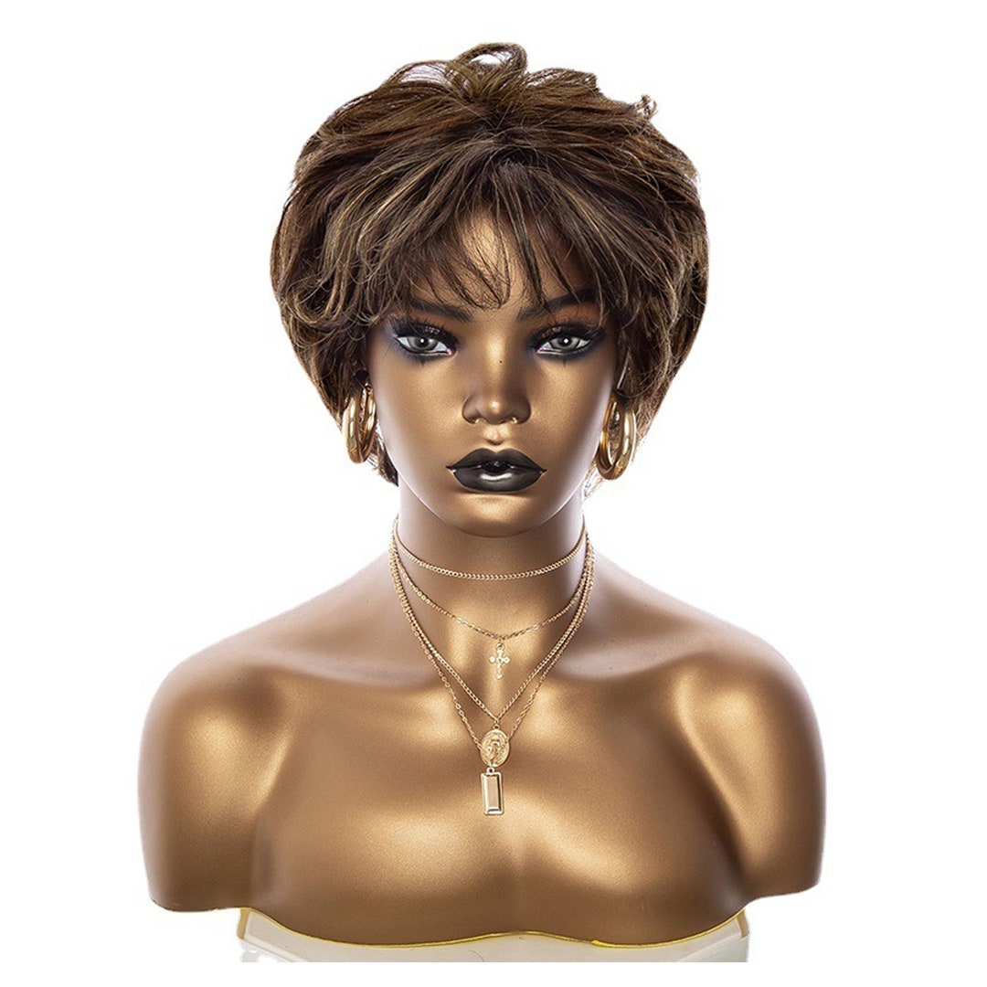 African Brown Wigs for Women Fashion Curly Human Hair Wigs Etsy