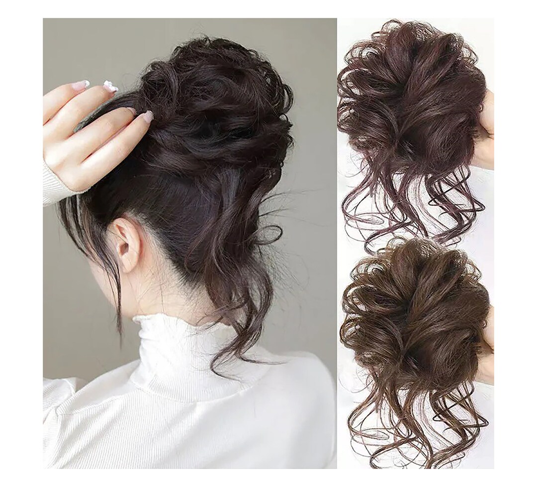 Messy Bun Human Hair Piece Extension Ponytail Hair Scrunchies Etsy