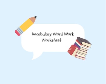 vocabulary word work