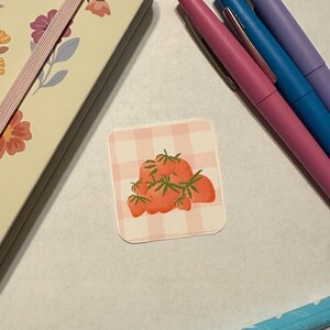 Strawberry checkered sticker