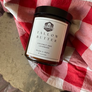All Natural Whipped Tallow Butter, 8 oz, Grass Fed, Organic, Beef Tallow Moisturizer