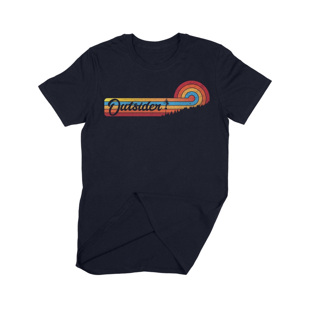 Retro Rainbow Tree T-shirt, Outdoors Adventure Tee - Etsy