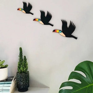 Wooden 3 Piece Toucan Bird Wall Decor