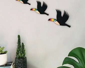 Wooden 3 Piece Toucan Bird Wall Decor