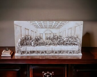 最後の晩餐の浅浮彫彫刻 - レオナルド・ダ・ヴィンチの鋳石壁画 - Etsy